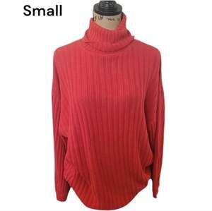 Small Urban Outfitters Red Slouchy Oversized Turtleneck Sweater